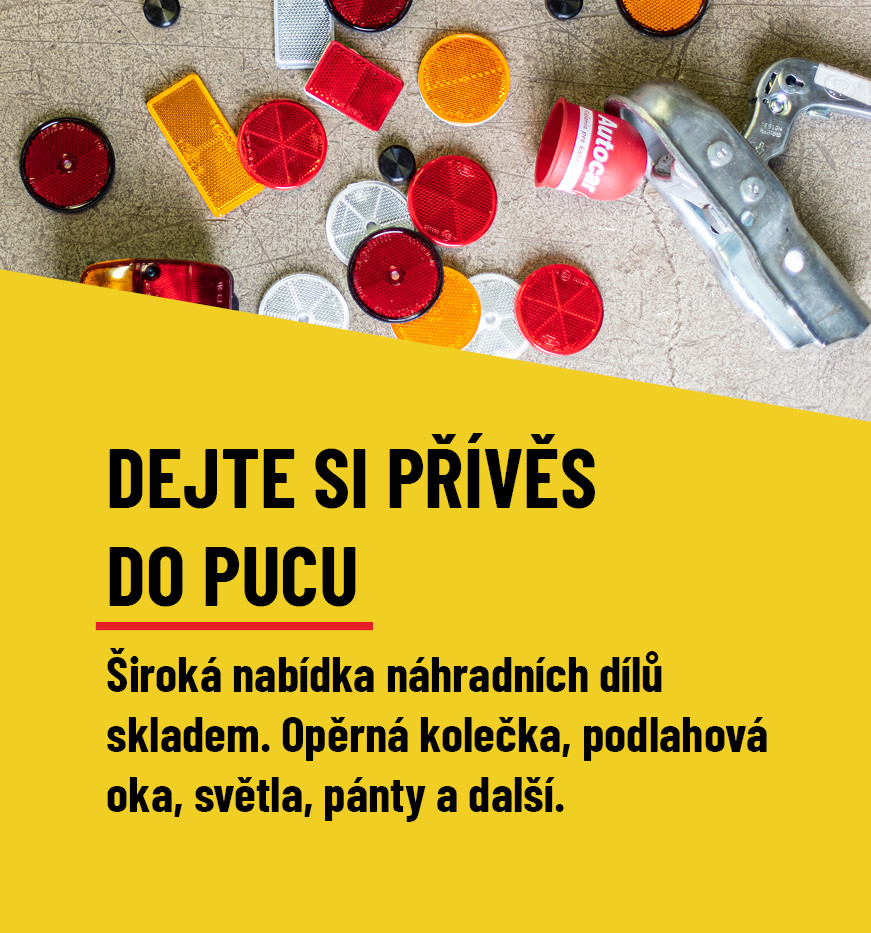 Náhradní díly na přívěsné vozíky skladem